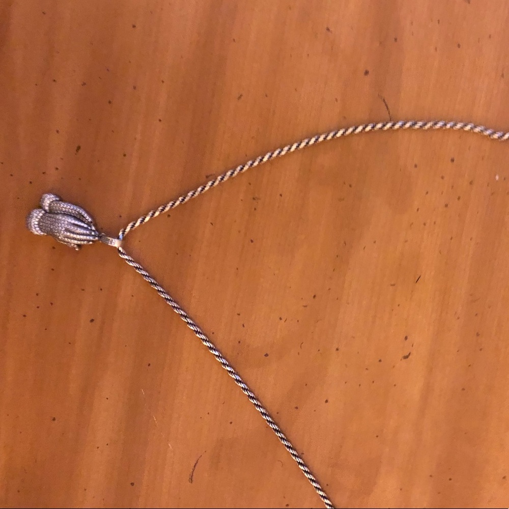 Sterling silver chain and CV crystal pendant
